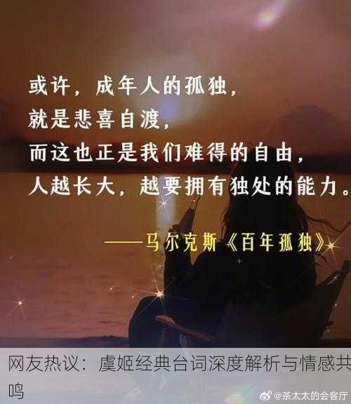 网友热议：虞姬经典台词深度解析与情感共鸣