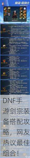 DNF手游剑宗装备搭配攻略，网友热议最佳组合！