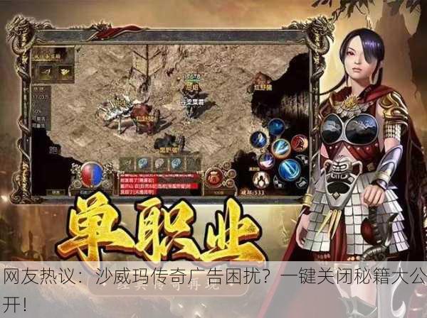 网友热议：沙威玛传奇广告困扰？一键关闭秘籍大公开！