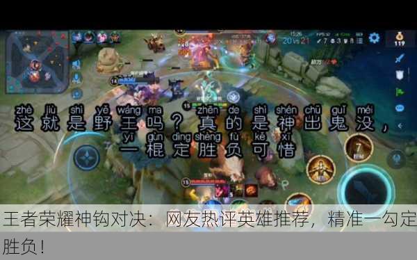 王者荣耀神钩对决：网友热评英雄推荐，精准一勾定胜负！