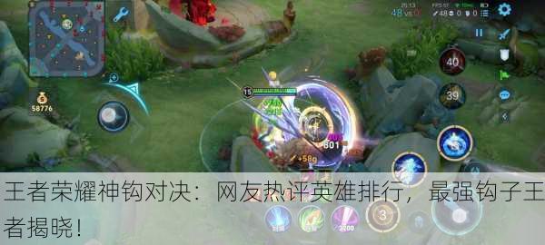 王者荣耀神钩对决：网友热评英雄排行，最强钩子王者揭晓！
