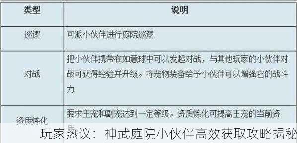 玩家热议：神武庭院小伙伴高效获取攻略揭秘