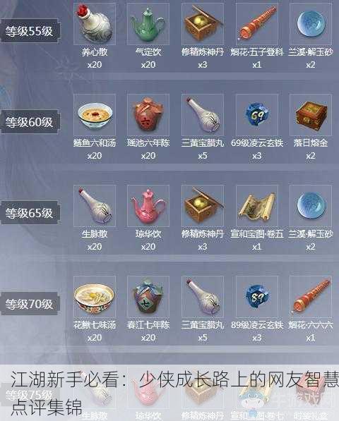 江湖新手必看：少侠成长路上的网友智慧点评集锦