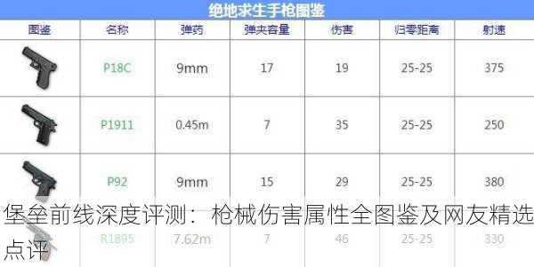 堡垒前线深度评测：枪械伤害属性全图鉴及网友精选点评