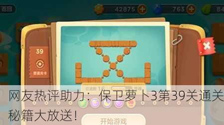 网友热评助力：保卫萝卜3第39关通关秘籍大放送！