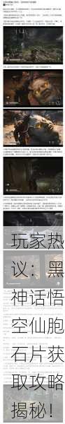 玩家热议：黑神话悟空仙胞石片获取攻略揭秘！