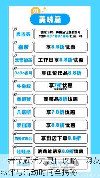 王者荣耀活力夏日攻略：网友热评与活动时间全揭秘！