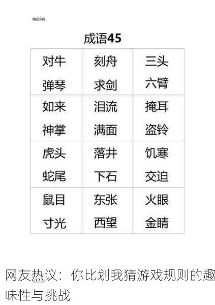 网友热议：你比划我猜游戏规则的趣味性与挑战