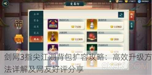 剑网3指尖江湖背包扩容攻略：高效升级方法详解及网友好评分享