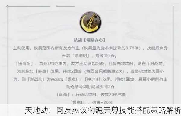 天地劫：网友热议剑魂天尊技能搭配策略解析