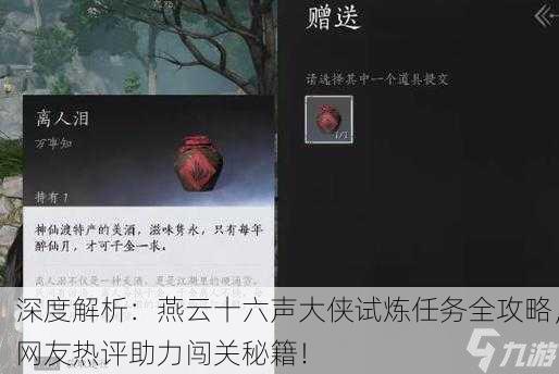 深度解析：燕云十六声大侠试炼任务全攻略，网友热评助力闯关秘籍！